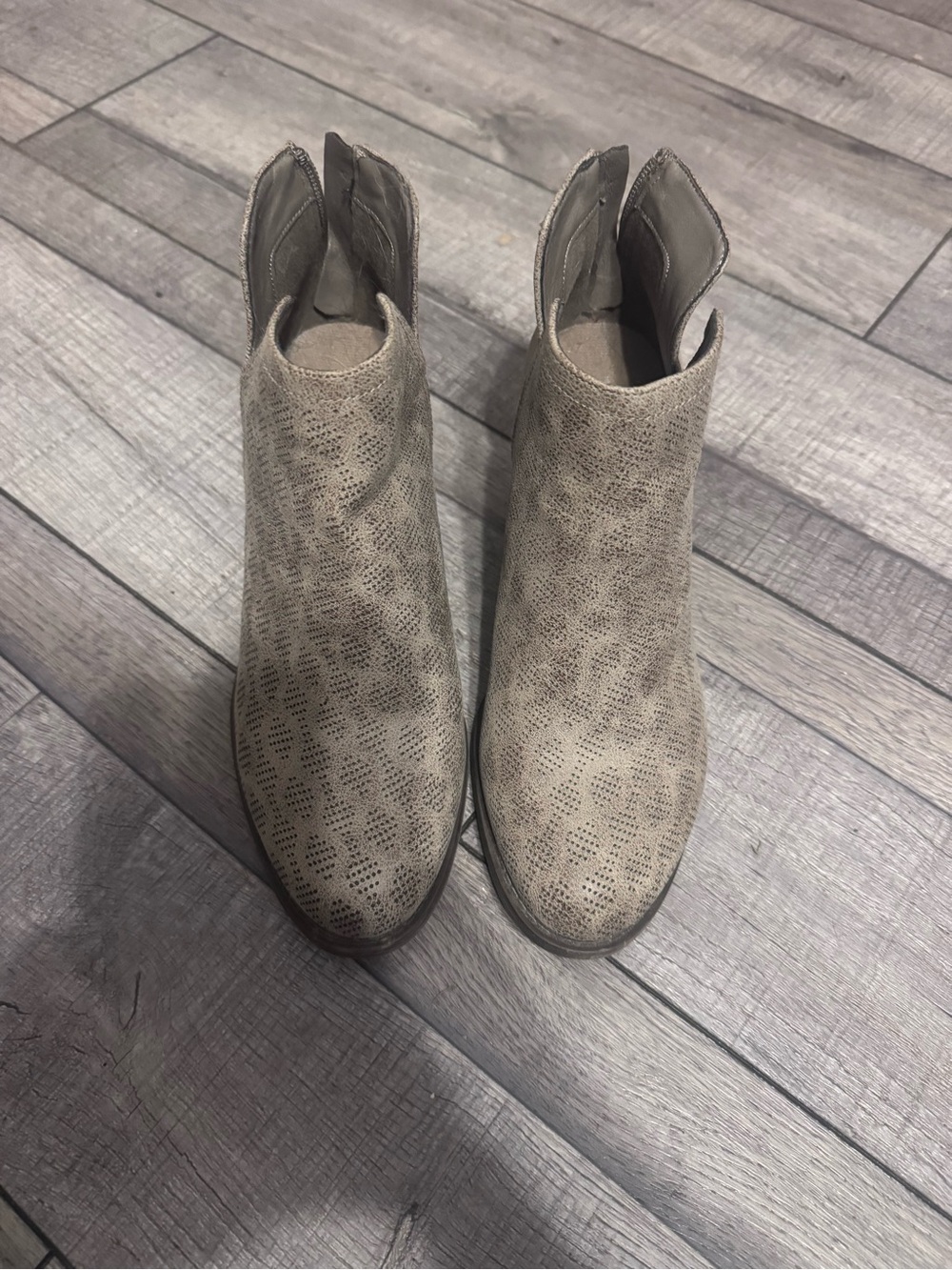Xappeal Taupe Perforated Ankle Booties